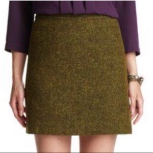 LOFT Tweed Green Mini Skirt